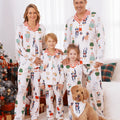 Christmas Pajamas Family Matching Cute Xmas Dog Collared Pajamas Sets with Christmas Socks LightApricot