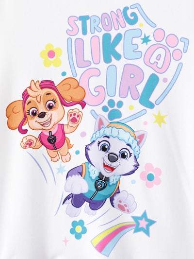 PAW Patrol Toddler Girl 1pc Skye Everest Floral Ruffle-hem Dress White