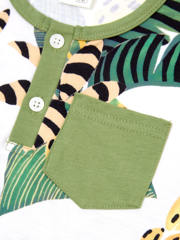 Daddy and Me Family Matching Tropical Floral Print Short-sleeve Top or Camisole Dress Set Multi-color