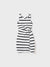 Toddler/Kid Girl Cotton Black and White Stripe Strap Bodycon Dress  Black+White