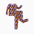 Christmas / Halloween Pajama 2-Piece Upgraded Thick Bamboo Pajama Set With Childlike Print for Toddler / Kids Girl (Snug-Fitting) Pink Purple