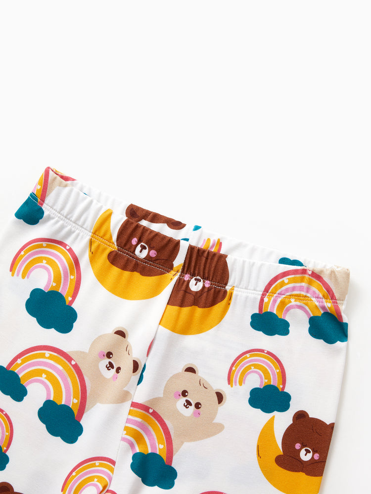 Bamboo Pajamas Set 2-Piece Childlike Animal Print Snug-Fitting Pajamas Set for Baby/Toddler Brown