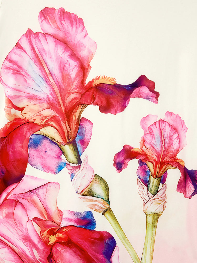 Daddy & Son Casual Outfit Floral Print T-shirt or Halter Dress Summer Set for Vacation Apricot