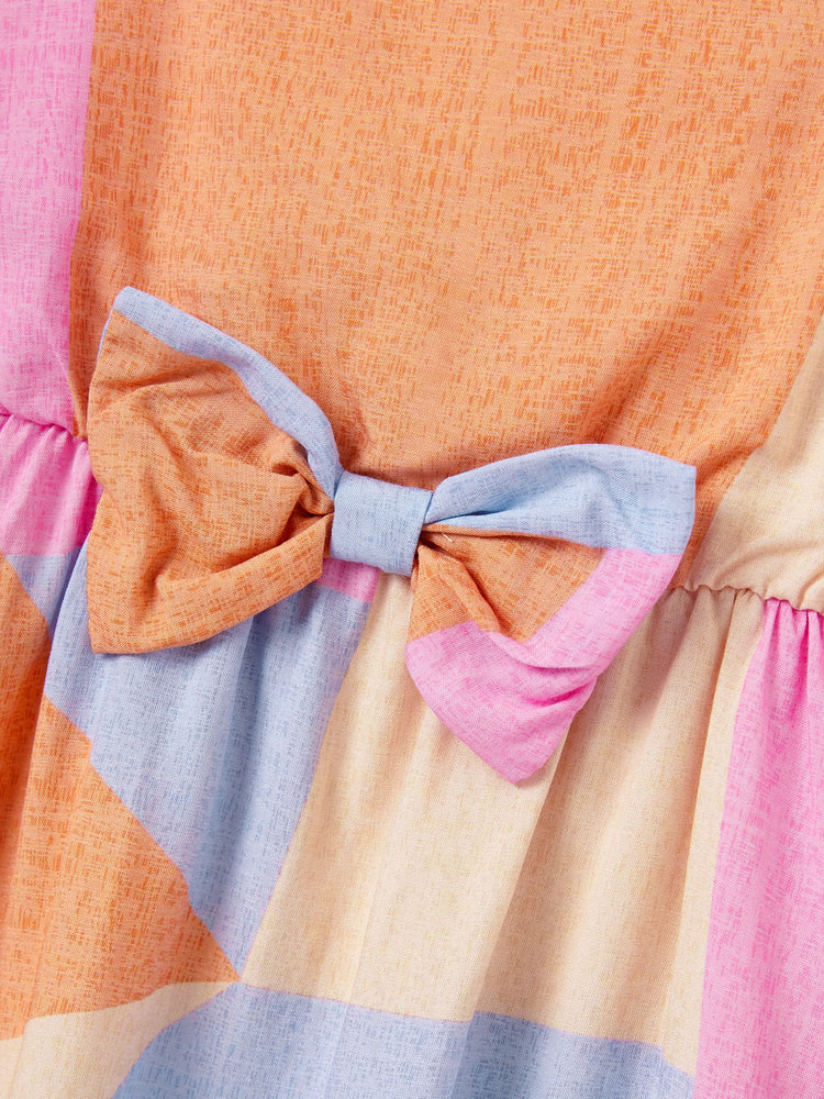 Toddler/Kid Girl Colorblock Sleeveless Strappy Dress Multi-color