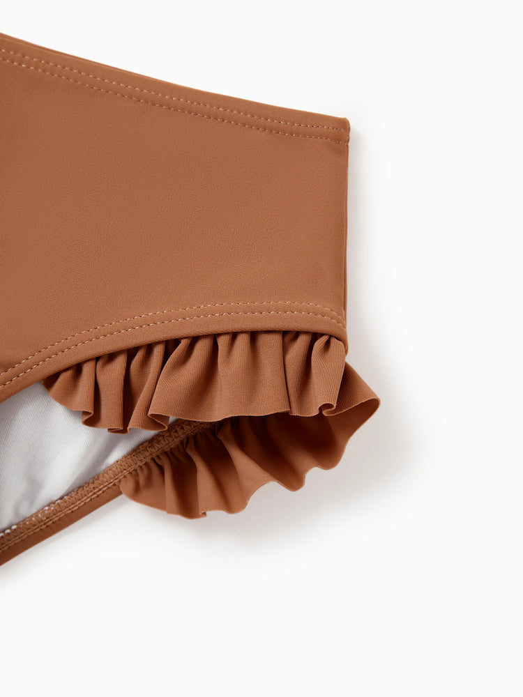 Daddy & Daughter Color Block Swimsuits Striped Bikini & Swim Trunks Set Color block