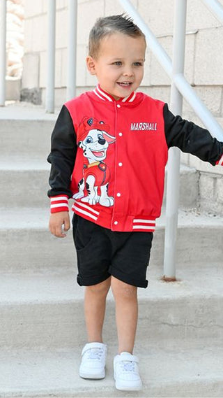 PAW Patrol Toddler Boy Marshall Print Bomber Jacket Red