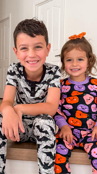 Christmas / Halloween Pajama 2-Piece Upgraded Thick Bamboo Pajama Set With Childlike Print for Toddler / Kids Girl (Snug-Fitting) Pink Purple