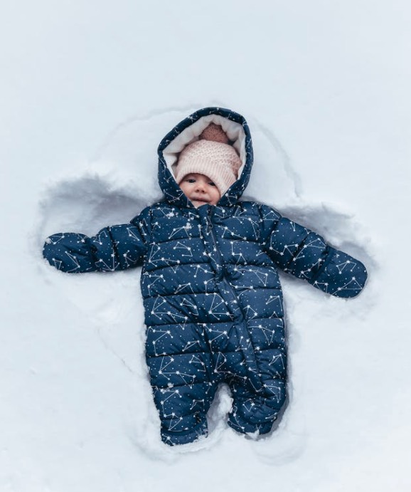 Baby in Snowsuit for Winter Outing