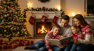 Christmas stories collection guide illustration for families