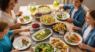 Spring dinner ideas featuring colorful family-friendly dishes