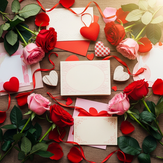 Valentine's Day greetings guide illustration with hearts and roses