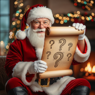 Santa Claus Christmas trivia quiz cover illustration for families