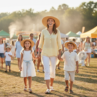 Kids staying cool at summer outdoor events in breathable light-colored clothing guide for parents