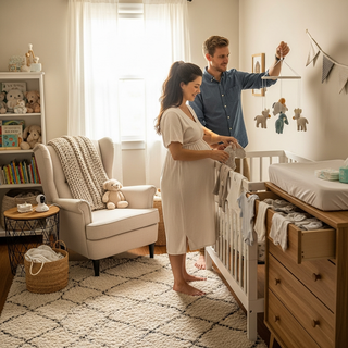 Expecting parents preparing nursery for newborn baby guide