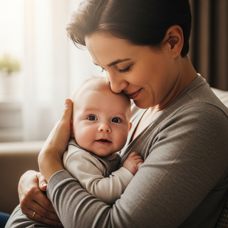 Adorable baby being cuddled by parent with sweet nickname terms of endearment