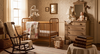 Retro revival baby names guide illustration for parents choosing vintage names