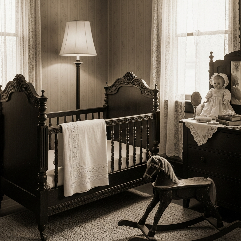 1926 baby names vintage nursery with antique crib