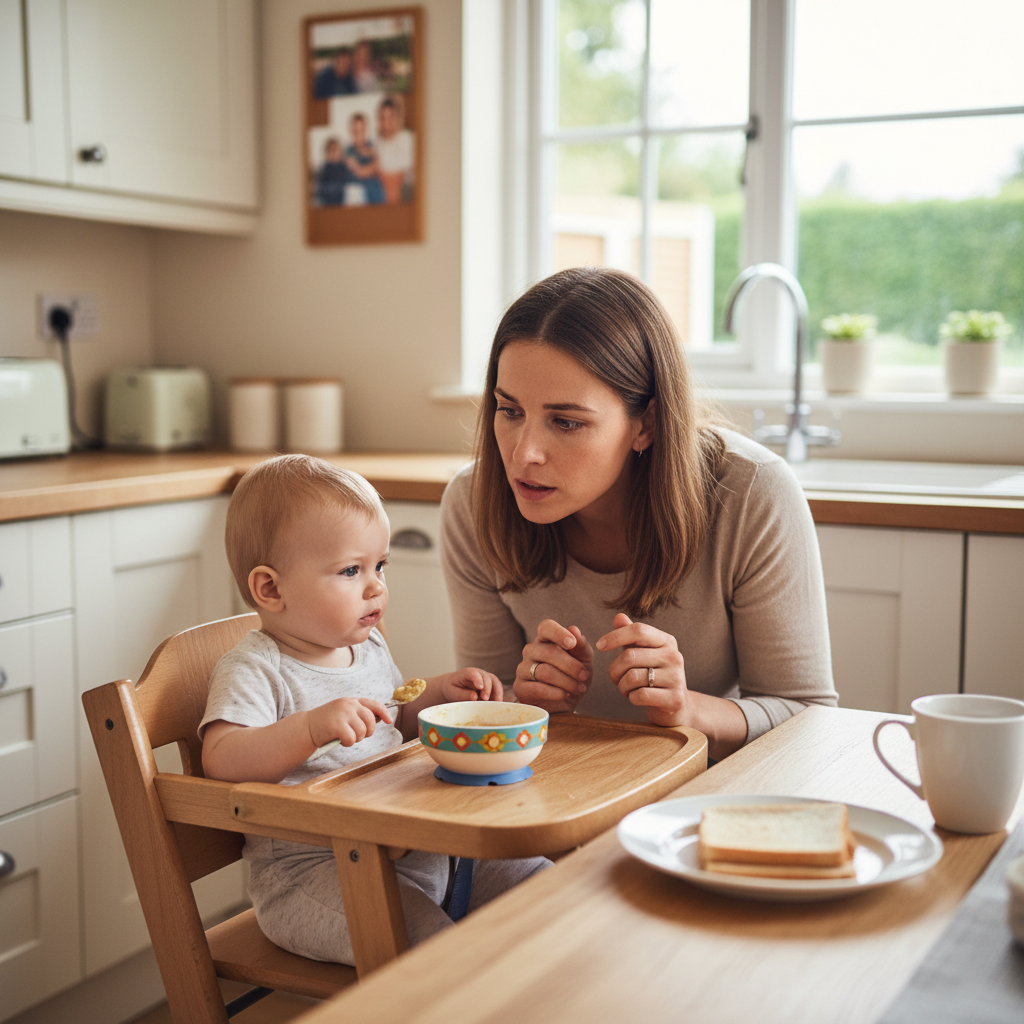 Baby food allergy symptoms guide for new mothers monitoring infant reactions during mealtime