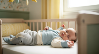 Baby wearing appropriate layers for comfortable sleep in cozy nursery