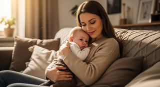Parent comforting baby showing managing separation anxiety techniques