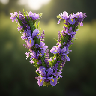 Unique girl names starting with V with violet flowers elegant typography