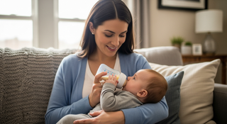 Complete baby feeding chart by age guide from 0-12 months showing feeding amounts and schedules
