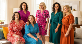 Best plus size dresses for women 2026 guide featuring diverse curvy women in stylish comfortable styles