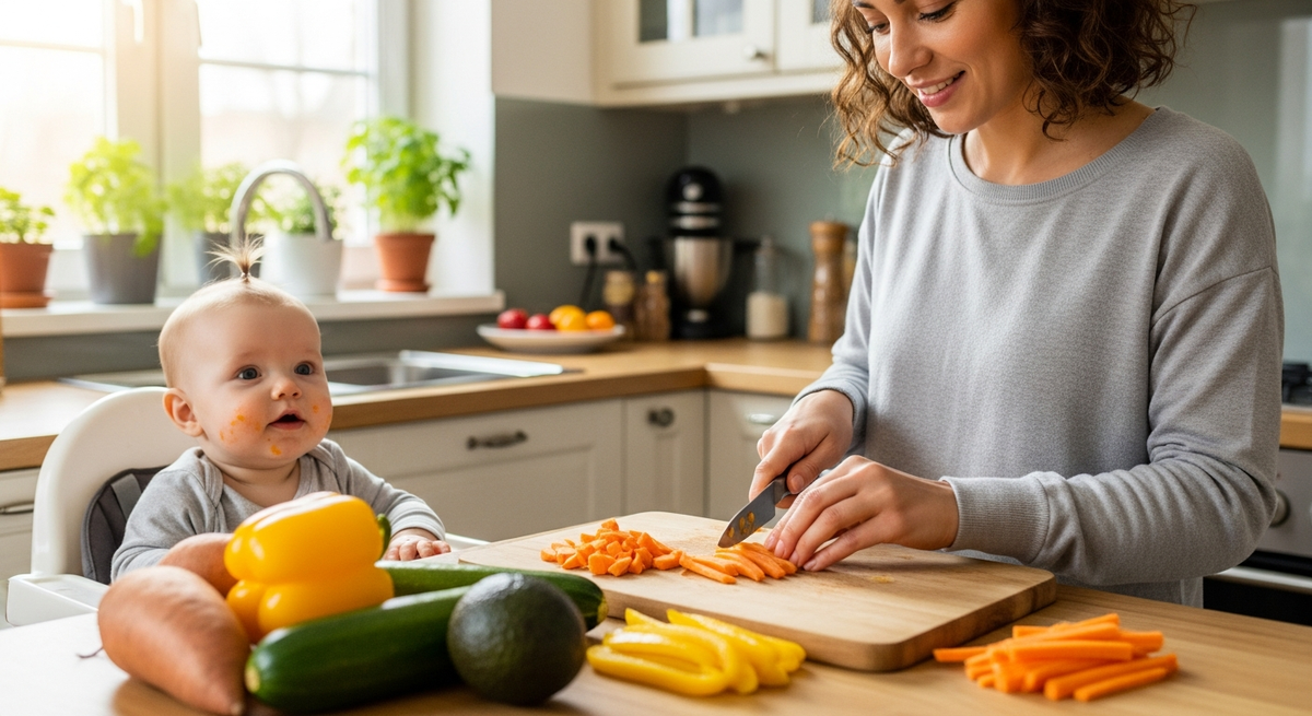 BLW food shapes cutting guide for baby-led weaning food preparation by age