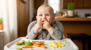 Finger foods guide illustration for 10-12 month old babies