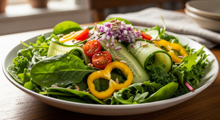 Leafy green salads for fertility guide with spinach and kale