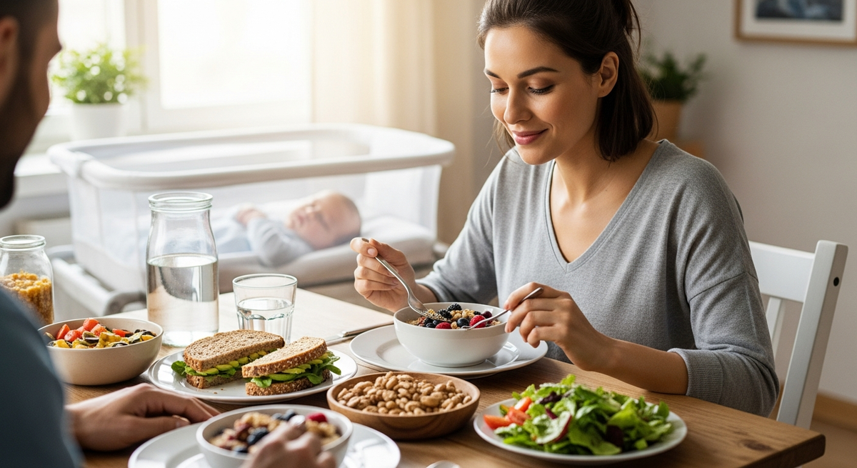 Postpartum constipation relief foods guide for new mothers recovering after birth