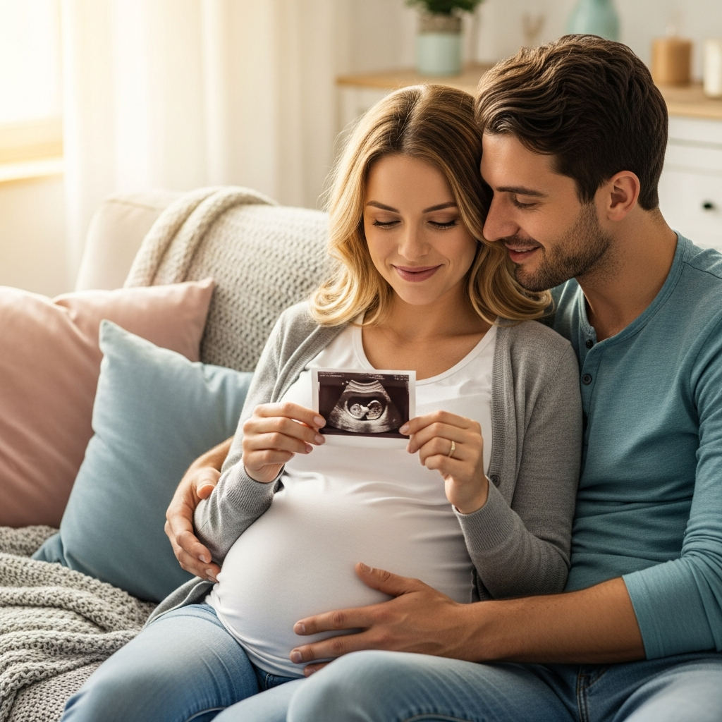 Pregnancy announcement timing guide illustration for expecting parents