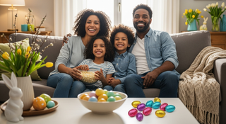 Easter movie marathon guide for kids with diverse family watching films together