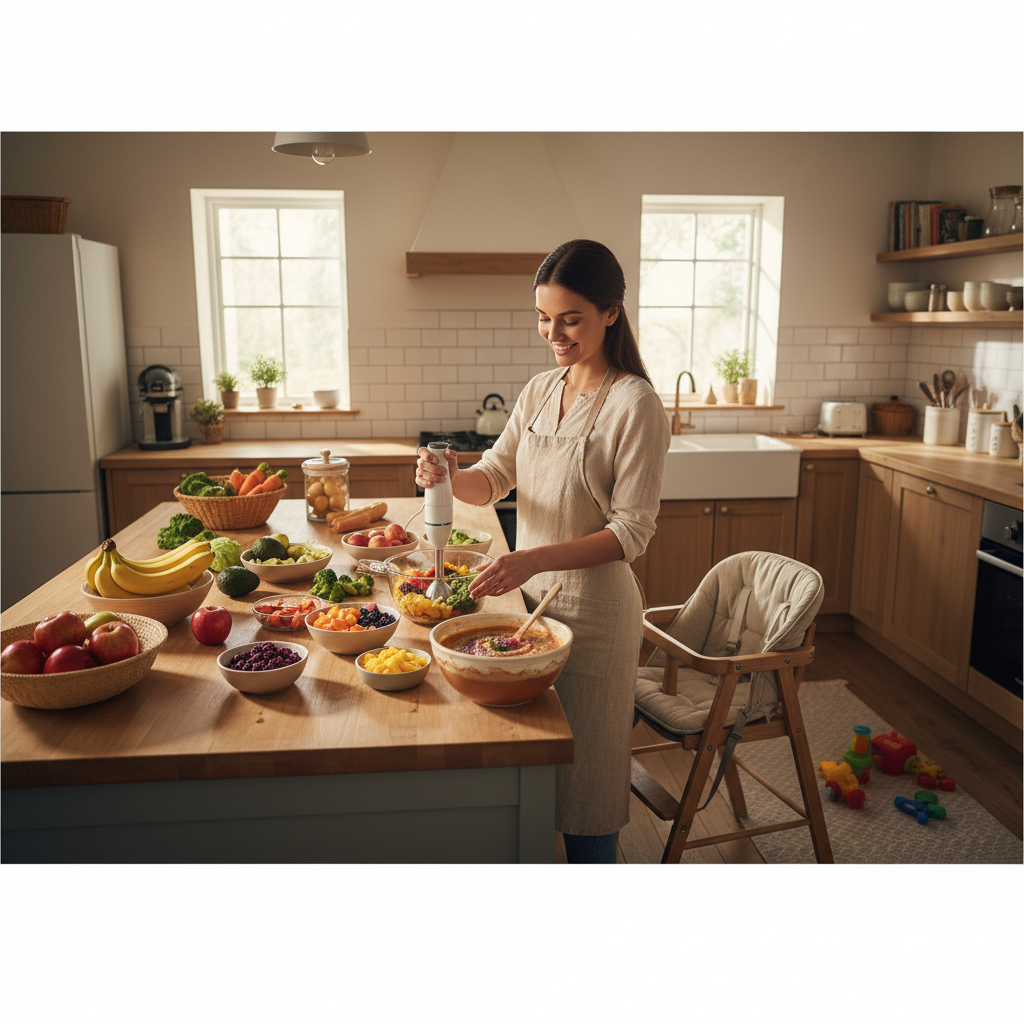 Vegan baby food recipes guide illustration for plant-based parents