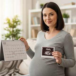 Due date calculator guide illustration for expectant mothers