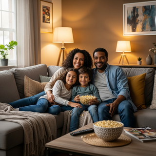 Family movie night guide illustration for parents