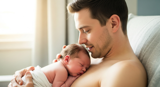Newborn care tips guide illustration for first-time dads