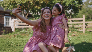 Mommy & Me Polka Dot Wrap Ruffle Dress