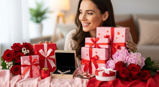 Valentine's Day gift ideas for her guide with jewelry, flowers, and romantic presents