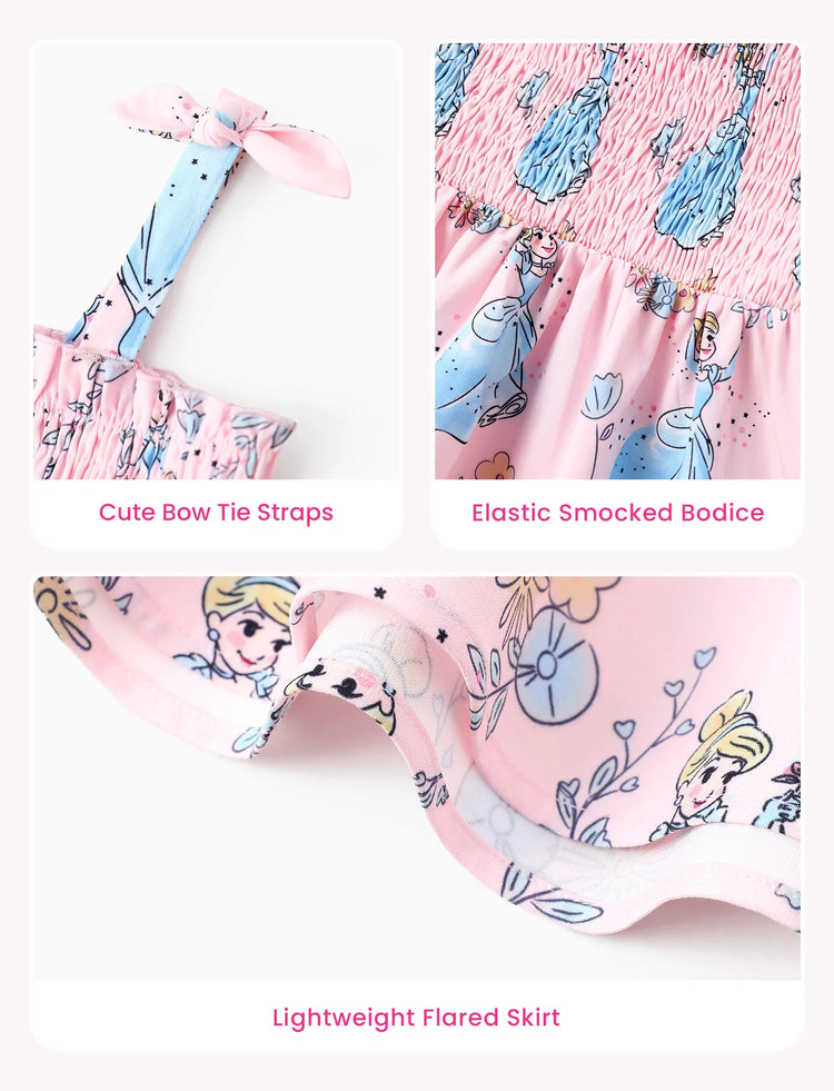Disney Prinzessin Cinderella 1tlg. Kleinkind-Mädchen Figurdruck Blumenkleid Rosa