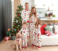 Pyjamas de Noël assortis pour toute la famille en polaire, imprimé de rennes et de sapins de Noël