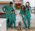 Bamboo Christmas Tree Print Matching Family Christmas Pajamas Green