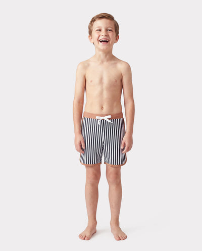 Toddler Boy Vertical Stripe Drawstring Swim Drunks Khaki