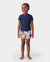 Toddler Boy Swimwear Tropical Floral Board Shorts for boys, Bright Summer Beach Outfits Orange