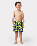 Toddler Boy Tropical Floral Swim Trunks Set Deep Blue