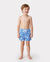 Toddler Boy Shell Print Swimwear Floral Swim Shorts Set for boys, Perfect for Beach Days & Pool Parties Blue
