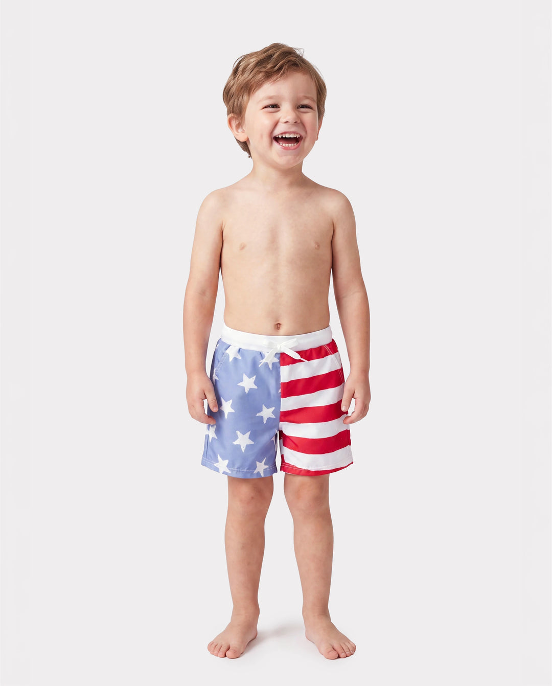 Toddler Boy Independence Day 4th of July Patriotic Swimwear Stars Stripes Board Shorts Blue