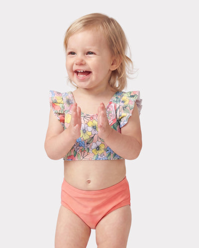 Toddler Girl Floral Swimwear Bikini Set for Girls, Cute Beach Outfits for Vacation & Pool Days Multi-color
