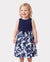 Toddler/Kid Girl Flora Print Splicing Tank Dress Deep Blue