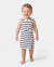 Toddler/Kid Girl Cotton Black and White Stripe Strap Bodycon Dress Black+White